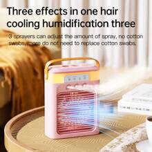 Ventilateur de refroidissement par brumisation 3 ports alimenté par USB avec humidificateur, mini ventilateur personnel portable à air froid pour l'été