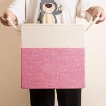 Large Foldable Cube Storage Bins 13x13 Inch [4-Pack] Durable Fabric Linen Baskets With Cotton Handles Organizer For Closet Bedroom Nursery Shelf Pink