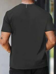 Anti-Social Club Men's Summer Cotton Comfort Lightweight Pure Natural Position Printing Unique Pattern Design Suited For Casual Outdoor Sports, Fitness, And Gift Giving - 黑色 - 查看 3