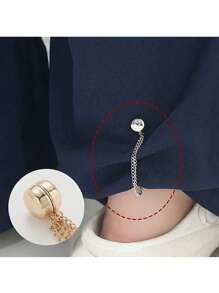 Nahtloser rutschfester Metallclip zum Säumen von Hosen und Eimerhüten, magnetischer Randclip, geeignet für Hosen und Ärmel, abnehmbar, ohne Nägel oder Nähen, Metallclip zum Kürzen und Straffen, T-Shirt mit verstellbarem Schnallenverschluss zum Verkürzen von Kleidung, lange fixierte Schnalle, magnetische Mutterschnalle, Taillenschnalle