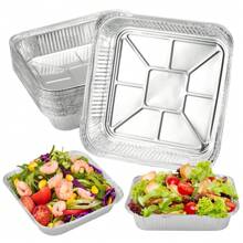 30 bandejas de aluminio en caja, bandeja de aluminio para parrilla de 1200 ml, bandeja de aluminio desechable para hornear, cocinar y horno (20,5 * 20,5 * 4,5 cm)