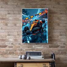 Kit de Pintura de Diamantes 5D - Escena de Pista de Carreras Lluviosa, Sin Marco 30*40cm, Mosaico de Diamantes Acrílicos Redondos Completos Adecuados para Decoración de Pared del Hogar - Multicolor - Ver 4