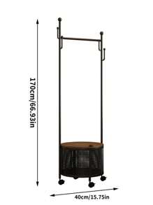 Decoración del hogar, perchero metálico con ruedas para colgar ropa, de estilo crema con motivos de líquenes colgantes, de montaje rápido