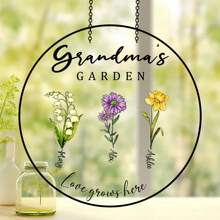 1pc Custom Kids Name Acrylic Suncatcher ,Grandma Gift,Personalized Home Decoration,Personalized Acrylic Window Hanging Decoration,Personalized Grandma's Garden Gift For Grandma, Mother's Day Gift For Grandma, Nana Birth Month Flower Stain Acrylic Suncatcher,Gift For Grandma, Gift For Mama,Gift For Nana,Perfect Gift For Birthday,Mothers Day Gift,Suitable For Decoration In Living Rooms, Bedrooms, Courtyards, And Gardens.,Multi-Functional,Adjustable, Ornamental,Reusable,Adhesive,Exquisite,Adorable,High-Quality,Modern,Colorful,Cute,Comfortable,Stylish,Custom,Personalized,Unique,Ideal Gifts For Him,Ideal Gifts For Her,Boyfriend,Girlfriend,Dad,Mom,Family,Friends,Son,Daughter,Office,Tea Room,School,Home,Home Refresh,Customized Crafts,Office Decor,Elegant Living