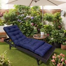 Outdoor Folding Lounger Chair Cushion Recliner Rocking Chair Sofa Mat Deck Chair Cushion For Yard Patio Beach Pool Deck For Outdoor Folding Chaise Lounge Chair Cushion For Beach Sunbathing Patio - 藏蓝色 - 查看 5