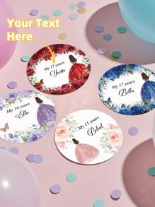 1~100pcs 4cm Custom Stickers,Personalized Photo Stickers Labels, Wedding Stickers, Photo Labels, Birthday Party Stickers, Personalized, Custom, Celebration Labels, Pictures Custom Photo Sticker, Personalized Picture Sticker For Anniversaries, For Valentine's Day Mother's Day Birthdays Children's Day Father's Day, For Graduation, For Weddings, For Housewarming School, Home, Office