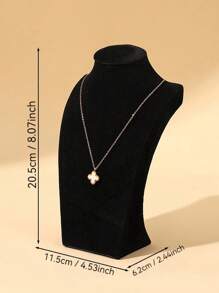 Black Velvet Necklace Display Stand, Mannequin Bust Jewelry Organizer Counter Display Prop, Necklace Holder - Black - View 8