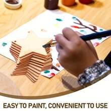 50pcs Blank Wooden Star Cutouts For DIY Crafts - Smooth, Durable Hanging Ornaments With Ropes, Ideal For Home & Party Decor, Gift Tags