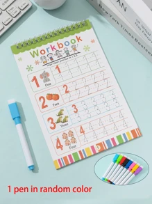 1/2 件数字/字母线圈书法练习册适合学生练习书法学习小礼物圣诞节返校字帖礼物 - 彩色 - 查看 15