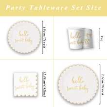 10/20pcs Welcome Newborn White Gold Theme Lace Foil Scribble Pattern Party Supplies, Includes 7"/9" Lace Rim Paper Plates, Party Napkins, Paper Cups, Suitable For Birthday Party, Family Gathering, Campfire Night, Outdoor Picnic, Baby Shower, Gender Reveal Party Summer Gifts Wedding Beach Back To School School Supplies Room Decor