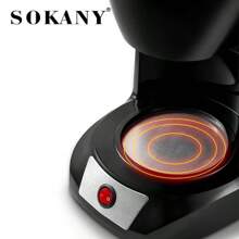 SOKANY SK-124 高效美式滴滤咖啡机适用于家庭和办公室，950W 快速加热，6 杯大容量