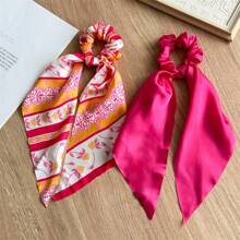 Women's Bow Knot French Simple Hair Tie, Colorful Elegant Style Hair Rope With Long Ribbon, Bohemian,Hair Accessories, Scrunchy Hair Ties Scrunchies