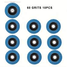 10 件装 4-1/2 英寸角磨机砂轮片，60/80 粒度，金属除锈和抛光，研磨研磨垫，蓝色