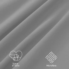 Sábana Plana Cama Individual, Microfibra - Gris Oscuro - Ver 3