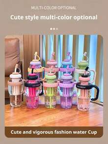 كوب عازل للسيارة بسعة كبيرة ومقاوم للحرارة مع وعاء شرب منفصل قطعة واحدة - متعدد الألوان - مشاهدة 3