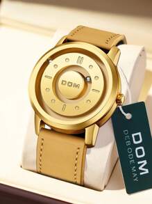 DOM Men's Watch, Magnetic Techology Faceless Leather/Steel Band Quartz Waterproof Wristwatch Brand - Quartz Watches - View 12