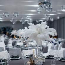 10pcs Artificial White Feather 25-30cm Wedding Center Decorations For Home Decoration, Flower Arrangement, DIY Christmas Decoration - Multicolor - View 3