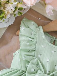 Baby Girls' Multi-Color Daisy Dress, Sleeveless With Big Bow Accent, Sweet Style For Outings