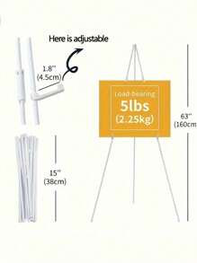 1 buah Easel 63 Inci, Cocok untuk Papan Pernikahan, Pajangan Poster, Dilengkapi Tas Penyimpanan, Kapasitas 5 lbs, Easel Lantai Portabel Lipat, Untuk Spanduk Pernikahan dan Pajangan Poster, Easel Meja Tripod Logam, Hadiah Ulang Tahun Musim Panas, Perlengkapan Belajar Musim Kembali ke Sekolah, Dekorasi Ruangan - MultiWarna - View 10
