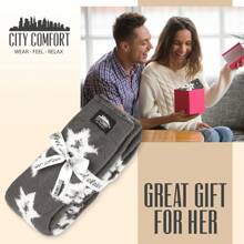 City Comfort Slipper Socks Fluffy Non Slip Warm Fleece One Size Lounge Wear Gift - Grey - View 2