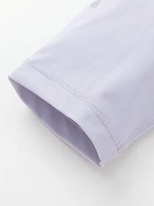 Balabala 女孩柔軟彈力打底褲，夏季9/10褲子 - 紫羅蘭色 - 查看 9