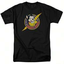 Mighty Mouse Mighty Hero T Shirt Mens Licensed Cartoon Merchandise Black - Black - View 1