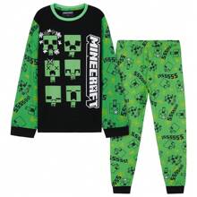 Minecraft Pyjama Set Cotton Lounge Wear Long Top And Bottoms PJ 7-14 Years Gamer Gift - Multicolor - View 1