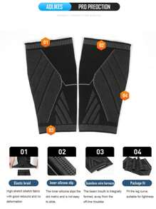 1pc AOLIKES Sports Running Basketball Soccer Shin Sleeve, Calf Compression Guard For Cycling, Football Warmth Gym Accessories Knee Support Sports Knee Pads Gym Knee Pads - Black - View 7