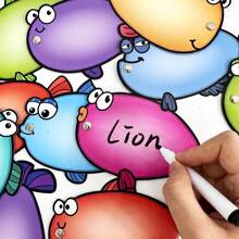 Lachilly Juego magnético de pesca con pizarra blanca borrable - Juego de aprendizaje de vocabulario DIY para homeschool | Juego de práctica de escritura reutilizable | Regalo interactivo de cumpleaños para niños y niñas - Multicolor - Ver 11