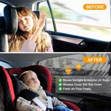 Pare-soleil pour vitres de voiture pour bébé, lot de 2 pare-soleil PEYOU pour vitres latérales de voiture, protection UV, en maille respirante, compatible avec la plupart (99 %) des voitures, protection de la vie privée, version 2025 (114 x 50 cm)