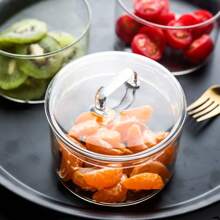 Glass Salad Bowl, Heat-Resistant Transparent Bowl With Lid, Small & Large Size, Fruit Bowl, Tableware Set