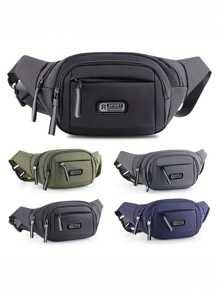 1pc Universal Nylon Sports Fanny Pack For Men & Women - Solid Color, Non-Waterproof, Zippered Waist Bag With Adjustable Strap For Hiking, Travel, Camping, Running & Outdoor Activities