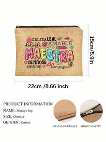 1pc To Best Ever Letter Print Makeup Bag, Gift Bag Zipper Bag, Lightweight Bag, Coin Purse, Zipper Clutch Pouch, Pouch Bags Cosmetics Bag Makeup Bag Beauty Bag, Women Makeup Bag Pouch Toiletry Organizer, Back To School Gift