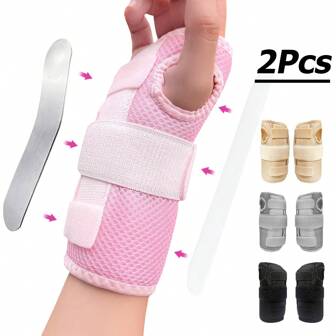 2 stuks sport polsbrace met ademend mesh-ontwerp, 3-laags compressiebeschermingssysteem, praktisch cadeau voor verjaardagen, Moederdag, hardlopen, skiën en fitnessaccessoires
