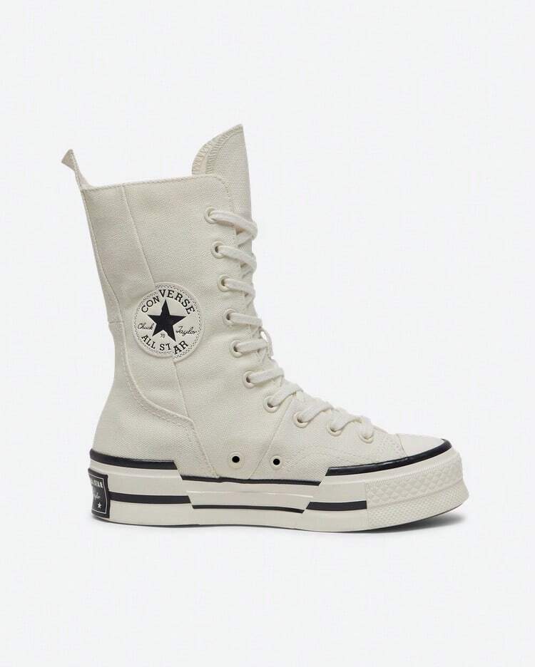 Converse Giày cao cổ Chuck 1970 Plus thời trang cao cấp dành cho nữ 4 mùa nâng cấp màu đen trắng, giày bốt ngoài trời Live House, đồ dùng cho bạn bè, sinh nhật, cha mẹ, lễ kỷ niệm, quà tặng cặp đôi A10361C - trắng - Xem 1