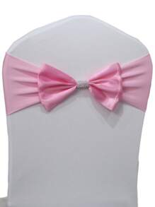 5pcs/25pcs Free Tie Spandex Chair Sash Bows Stretch Chair Band With Rhinestone Buckle Elastic Satin Chair Ribbon Sash Knot Ties For Banquet Party Event Hotel Birthday Wedding Christmas Decoration