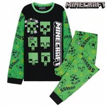 Minecraft Pyjama Set Cotton Lounge Wear Long Top And Bottoms PJ 7-14 Years Gamer Gift - Multicolor - View 3