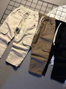 Unisex Kids' Youth Street Cargo Jeans - Beige - View 1