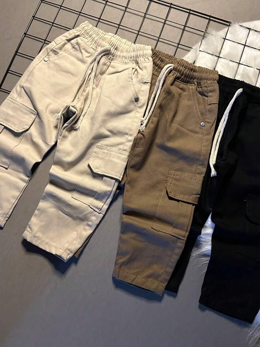 Unisex Kids' Youth Street Cargo Jeans - Beige - View 1