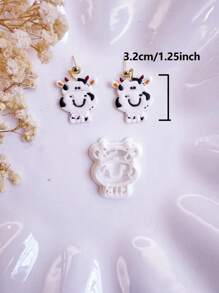 1pc Ranch Cows Clay Cutter | Animal Series Clay Cutter | Flower Cutters For Earring Making | Clay Earring Cutters | Polymer Clay Tools |Polymer Clay Cutter For Jewelry Making | Jewelry Making Kits - White - View 7