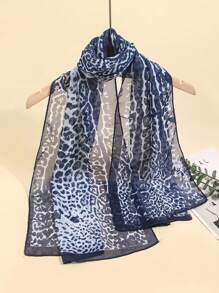 1pc Women's New Lightweight Chiffon Leopard Print Scarf, Shawl, Abaya, Small Scarf, Silk Scarf, Sun Protection Scarf, Suitable For Everyday Use, Spring/Summer - Multicolor - View 5