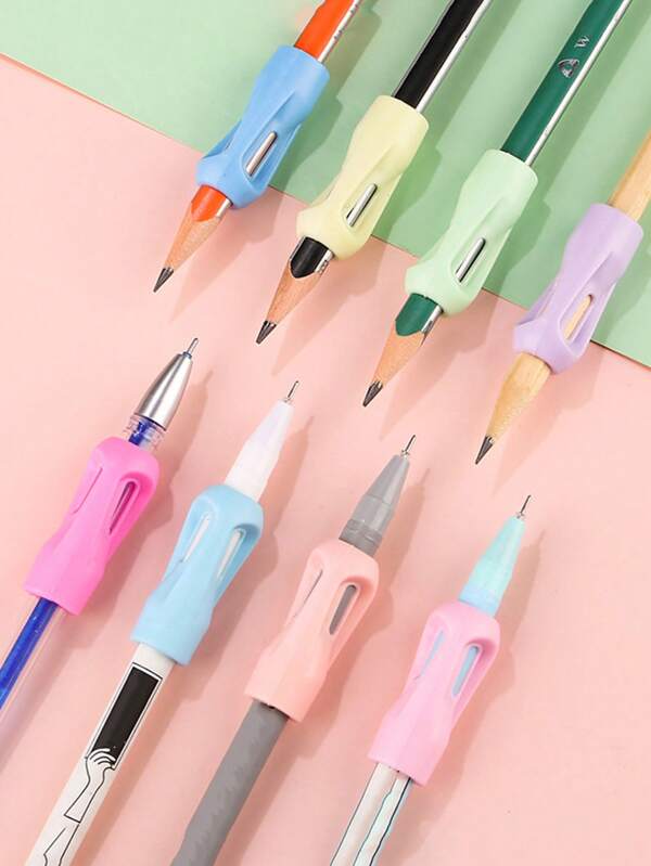 6pcs /4pcs Pencil Grip Corrector, Pen Holder, Posture Trainer, Beginners Posture Correction Training Special Needs Writing AIDS Office, School, Drawing, Students, Markers, Stationery, Girls' School Supplies, Boys' School Supplies, Office Supplies