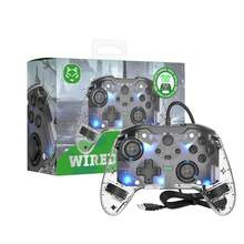 Control con cable TOPWOLF para X-Box One/Slim/Series/X/PC con chip original, compatible con el protocolo del control original de X-BOX ONE, función de vibración dual, cubierta reemplazable para control con cable de X-BOX ONE - Cristal - Ver 4