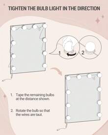 Hzuaneri Dressing Table With Mirror And 10 LED Lights, Vanity Table With 4 Open Shelves And 2 Compartments, Dressing Table With 2 Drawers, For Bedroom, Living Room - White - View 7