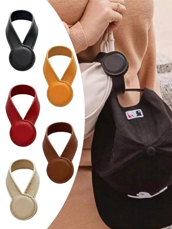 1pc Portable Strong Magnetic Clip, Solid Color Minimalist Fashion Bag Charm/Accessory, Suitable For Storing Hats, Scarves, Masks, Glasses Outdoors And On Vacation