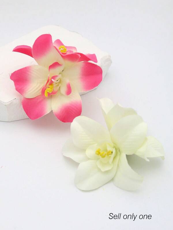 1pc Women Fabric Artificial Flower Decor Hair Clip, Boho Style Side Bangs Claw Clips, Beach Hair Accessories For Holiday, Travel, Everyday Wear Hair Claws Hair Barrettes