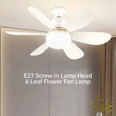 1pc 16.5"/20.5" Ceiling Fan Light With Remote Control, Adjustable Light And Fan 2-In-1, E26/E27 Easy Installation, Dual-Use Ceiling Fan Bulb Remote Control, Modern Round For Dining Room, Bedroom, Living Room