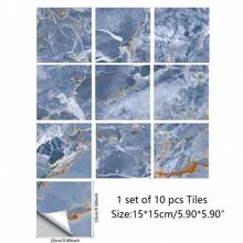 10pcs Marble Patterned Thick PVC Waterproof Anti-Oil Floor Stickers Decals - Multicolor - View 10