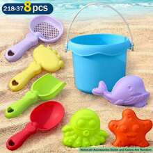 Giocattoli da spiaggia per bambini, set di giocattoli per la sabbia estivi. Comprende kit di attrezzi da spiaggia, stampi, giocattoli per la sabbia adatti per viaggiare, set di giocattoli per la sabbia con ruota per l'acqua, set di attrezzi da spiaggia, secchio, annaffiatoio, stampi.