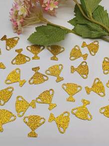 50/100pcs Colorful Trophy Ribbons, Party Table Decor, Graduation Ceremony Decor, Party Confetti, Trophy Paper Shreds, Suitable For Birthday Party, Football Party, Team Party Decoration - Multicolor - View 3